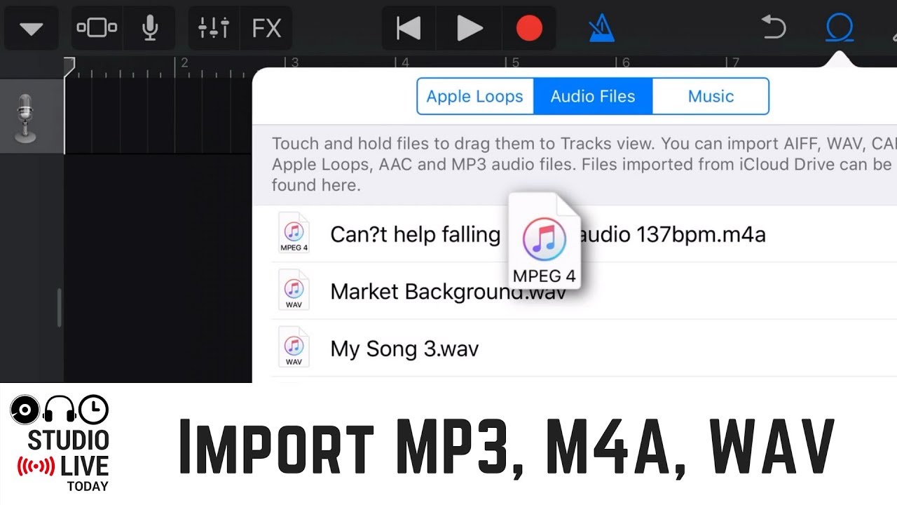 Import mp3 files into garageband ipad